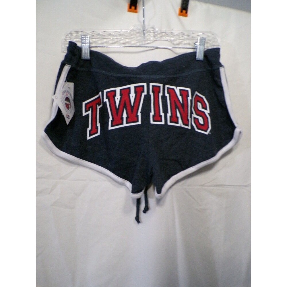 Women's Minnesota Twins Navy Athletic Shorts S Drawstring Logo